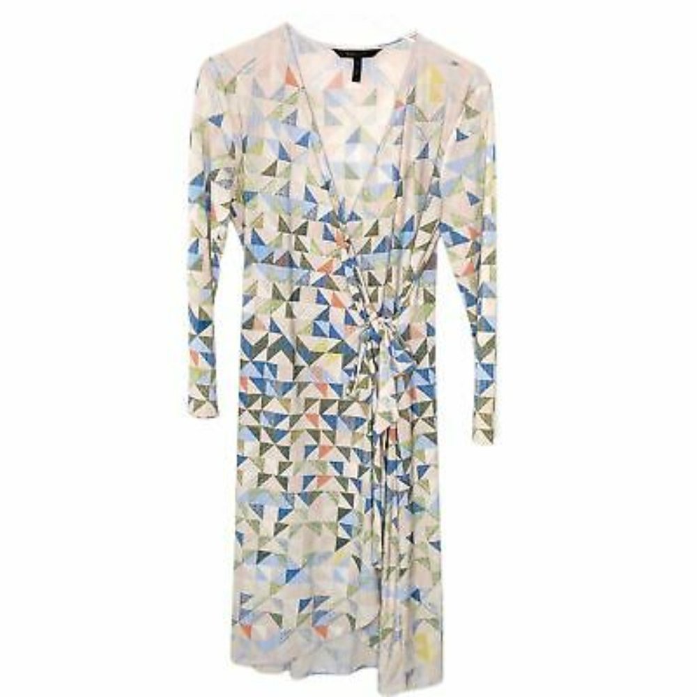 Adele Triangle print wrap dress
